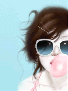 enakei cute girl korean cartoon photo: bubble enakei animated_enakei_pink_bubblegum_girl.gif